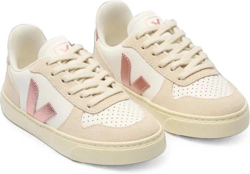VEJA Kids V-10 leren sneakers Wit