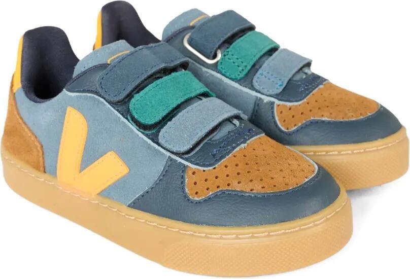 VEJA Kids V-10 leren sneakers Blauw