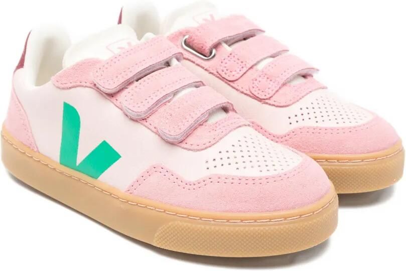 VEJA Kids V-10 leren sneakers met klittenband Roze