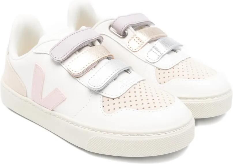 VEJA Kids V-10 leren sneakers met klittenband Wit
