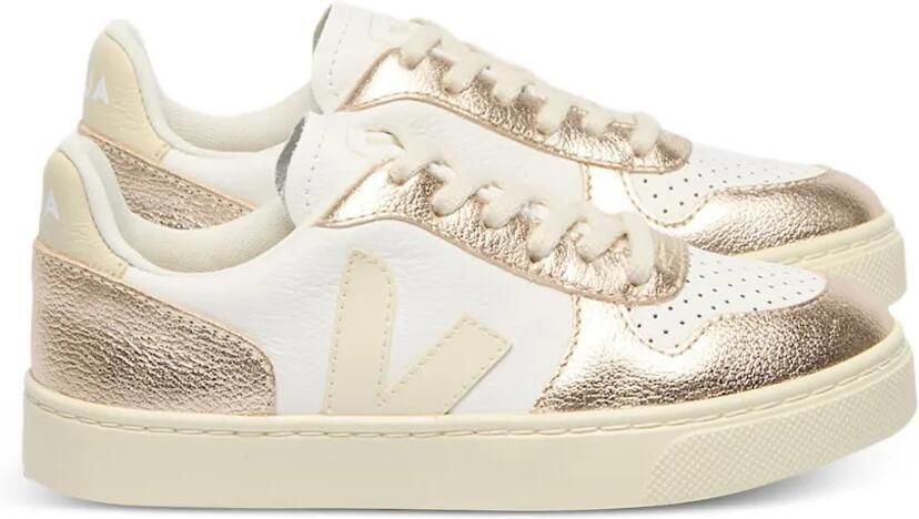 VEJA Kids V-10 leren sneakers Wit