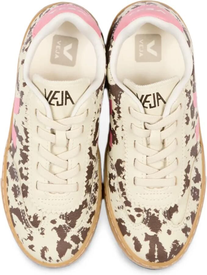 VEJA Kids Volley leren sneakers met koeien-print Beige - Foto 2