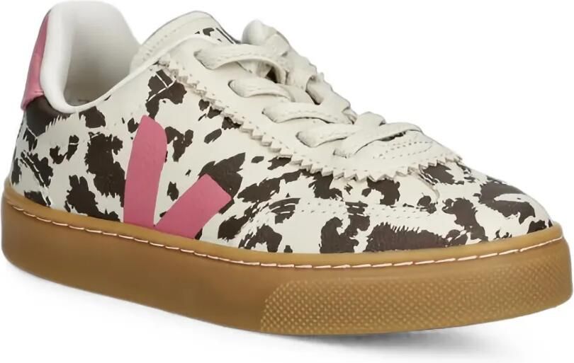 VEJA Kids Volley leren sneakers met koeien-print Wit