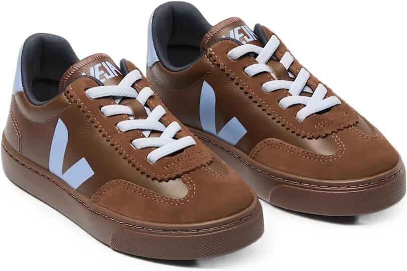 VEJA Kids Volley leren sneakers met suède vlakken Bruin