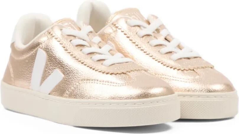 VEJA Kids Volley metallic leren sneakers Goud