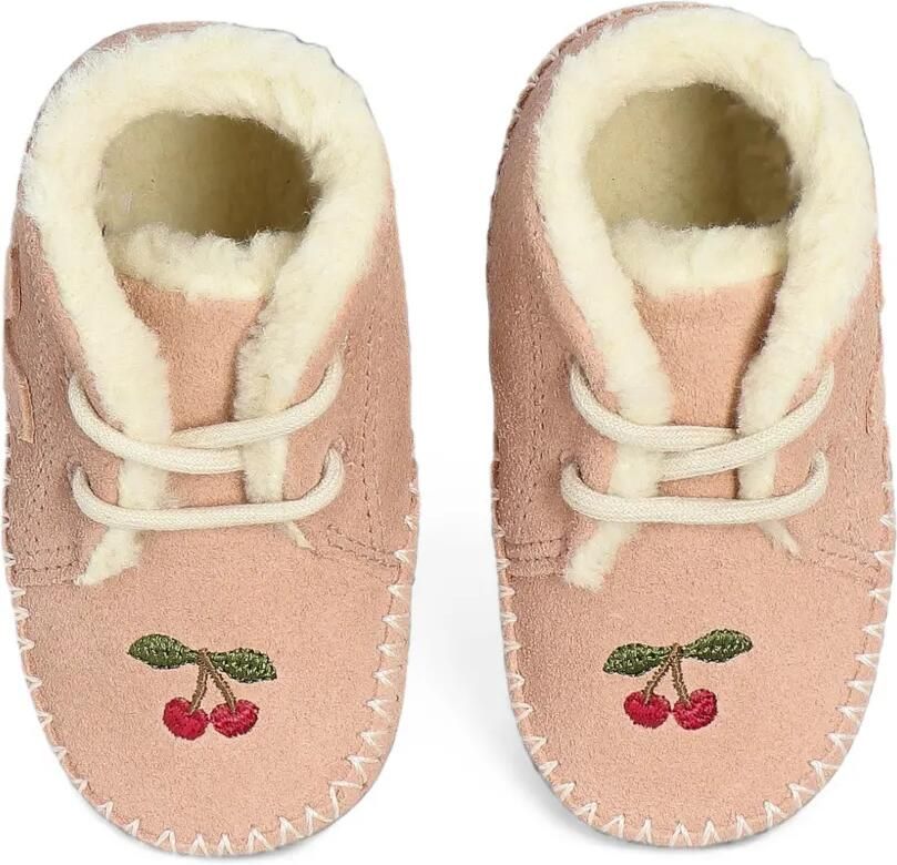 VEJA Kids x Konges Sløjd babyschoentjes met geborduurde kersen Roze - Foto 3
