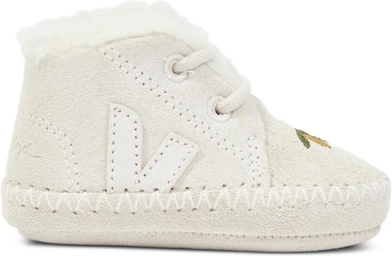 VEJA Kids X Konges Slojd Pierre V-Logo embroidered boots Beige
