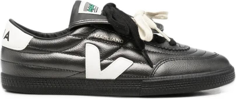VEJA logo-patch leather sneakers Grijs