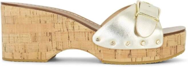 Veronica Beard Dallas sandalen met kurk Goud
