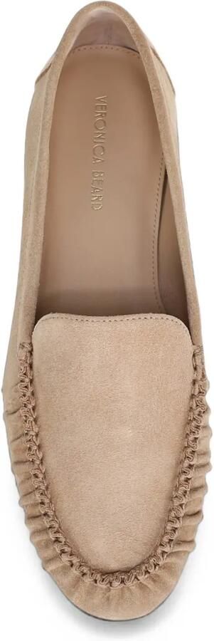 Veronica Beard Prilla suède loafers met ruches Beige - Foto 3