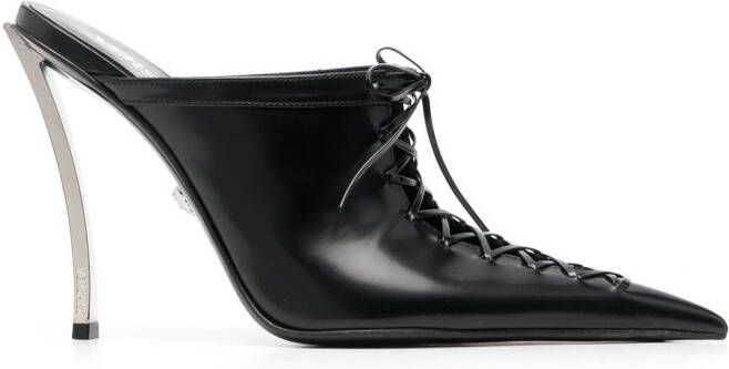 Versace Leren muiltjes Zwart