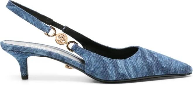 Versace 40mm Barocco pumps met print Blauw