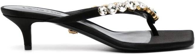 Versace Sandalen verfraaid met kristallen Zwart