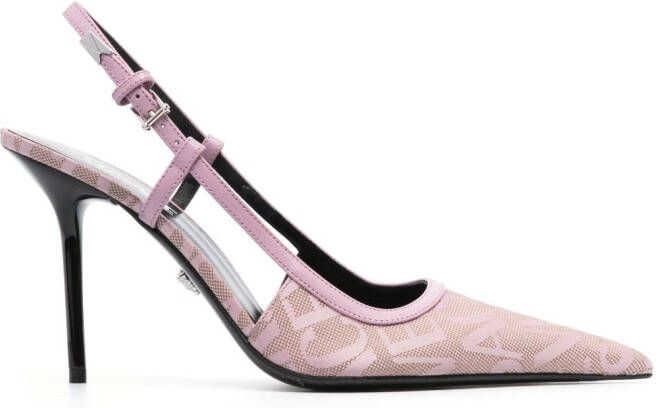 Versace Allover slingback pumps Roze