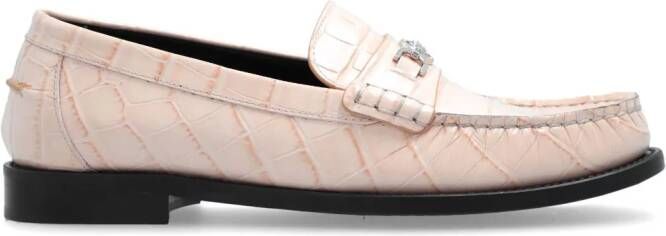 Versace Loafers met krokodillen-reliëf Roze
