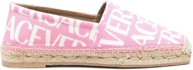 Versace Espadrilles met logoprint Roze