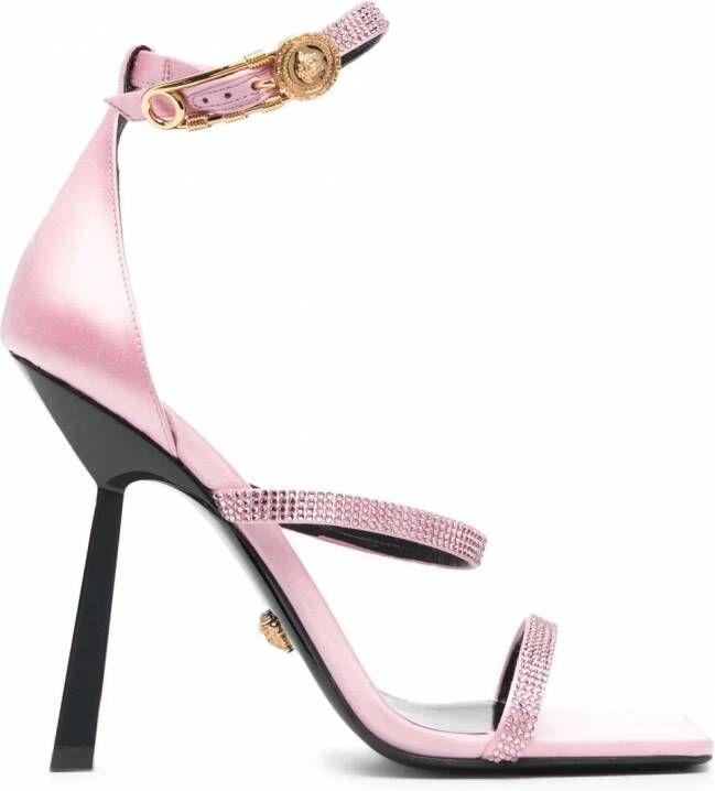 Versace Crystal sandalen met veiligheidsspeld Roze