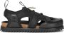 Versace Gekooide sandalen met logo-reliëf Zwart - Thumbnail 1
