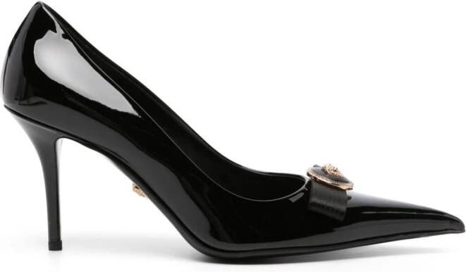 Versace 85 mm Gianni Ribbon pumps Zwart