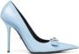 Versace Gianni Ribbon 120mm leren pumps Blauw - Thumbnail 1