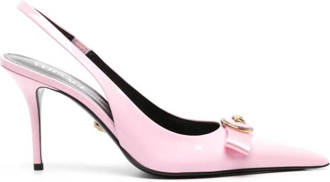 Versace Gianni Ribbon leren pumps Roze