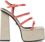 Versace Gianni Ribbon sandalen met plateauzool Oranje - Thumbnail 1