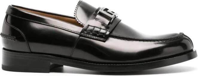 Versace Greca lakleren loafers Zwart