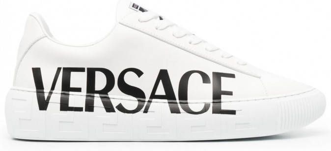 Versace Greca sneakers met logoprint Wit