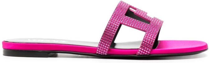 Versace Greca Maze sandalen met kristal Roze