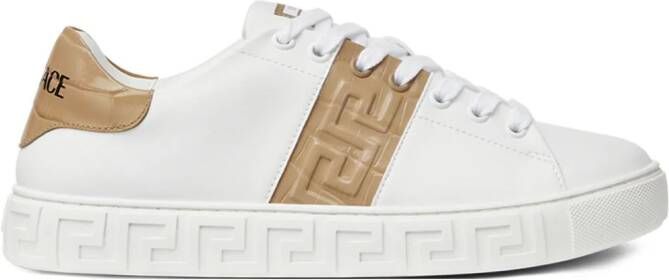 Versace Greca sneakers met reliëf Wit