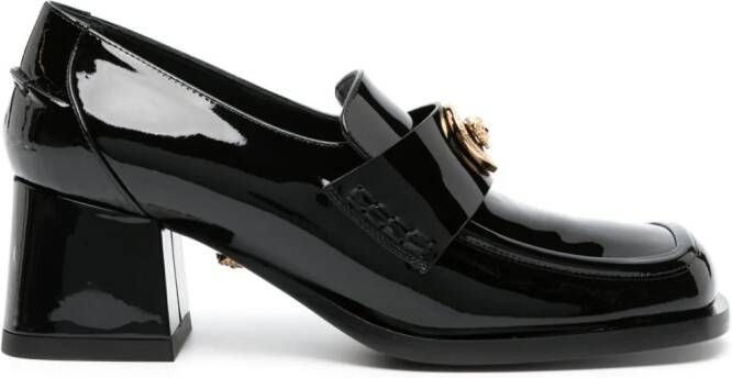 Versace Guera leren loafers Zwart