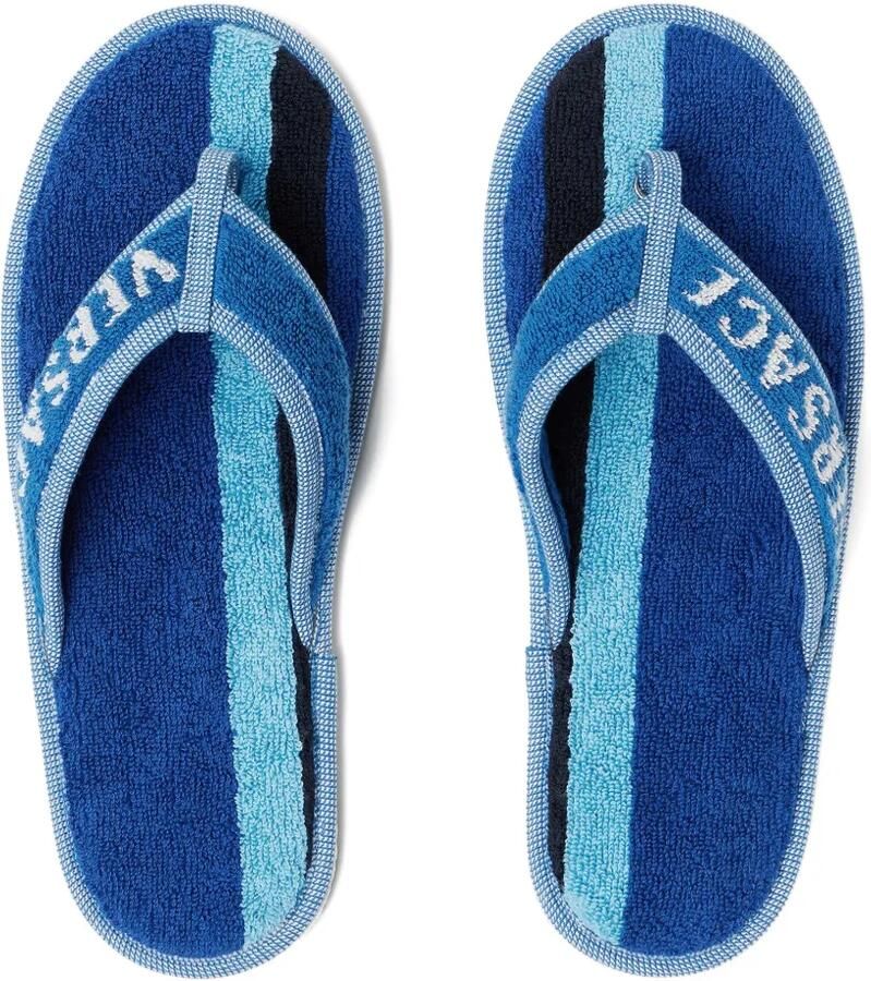Versace Home Badstof sandalen met geborduurd logo Blauw - Foto 3