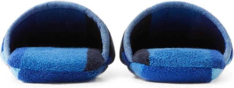 Versace Home Gestreepte katoenen badstof jacquard slippers Blauw - Foto 4
