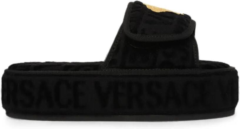 Versace Home Medusa sandalen met klittenband Zwart
