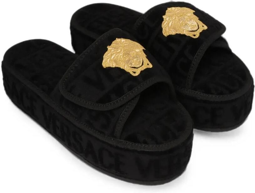 Versace Home Medusa sandalen met klittenband Zwart - Foto 3