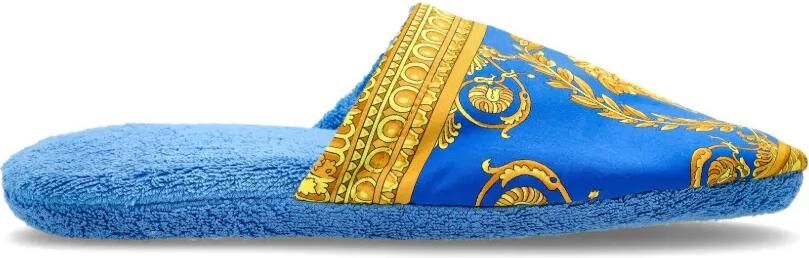 Versace Home Medusa slippers met barokprint Blauw