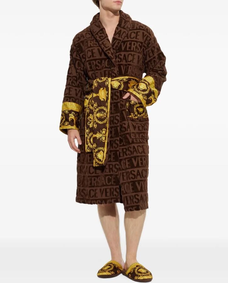 Versace Home Slippers met Barocco-print Bruin - Foto 2
