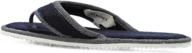 Versace Home Slippers met geborduurd logo Blauw - Foto 4