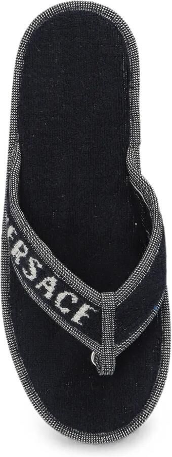 Versace Home Slippers met geborduurd logo Blauw - Foto 3