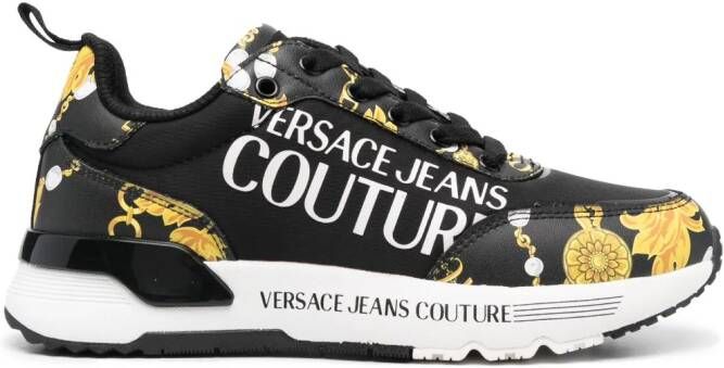 Versace Jeans Couture Sneakers met barokprint Zwart