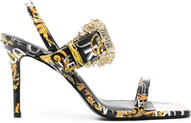 Versace Jeans Couture Sandalen met barokprint Zwart