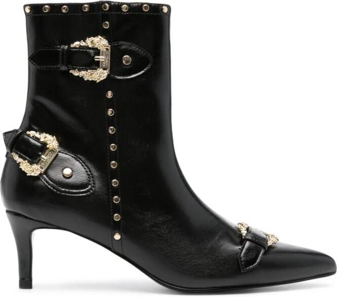 Versace Jeans Couture Enkellaarzen met barokgesp Zwart