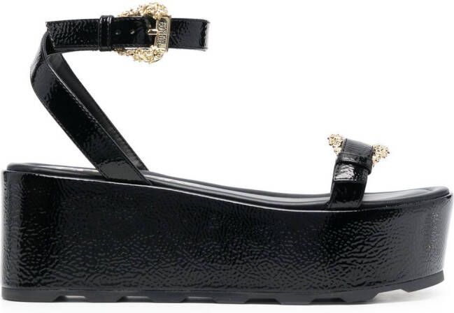 Versace Jeans Couture Mallory sandalen met plateauzool Zwart