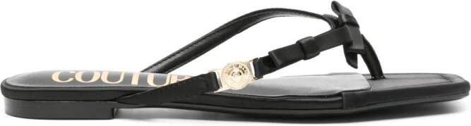 Versace Jeans Couture Millie slippers met strikdetail Zwart