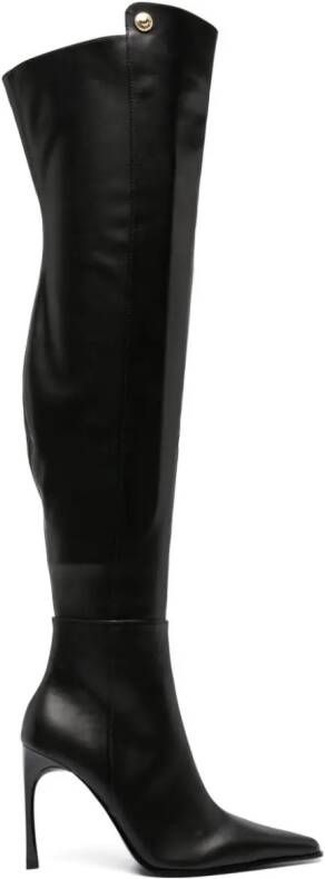 Versace Jeans Couture Knielaarzen met puntige neus Zwart