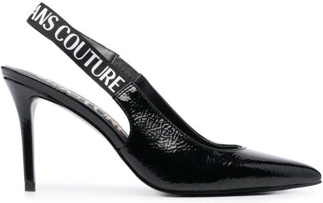 Versace Jeans Couture Pumps met puntige neus Zwart