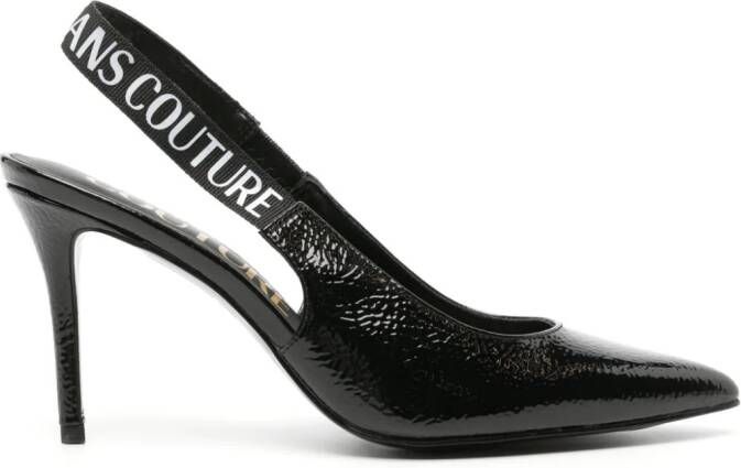 Versace Jeans Couture Scarlett Croc slingback pumps Zwart