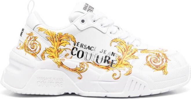 Versace Jeans Couture Sneakers met logoprint Wit