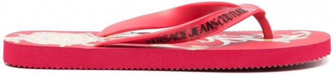 Versace Jeans Couture Teenslippers met logoprint Rood