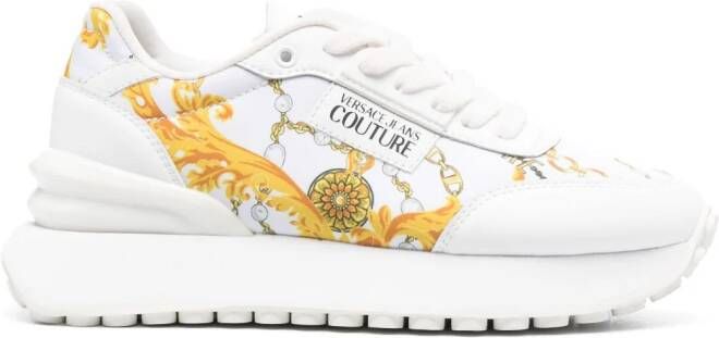 Versace Jeans Couture Sneakers met logoband Wit